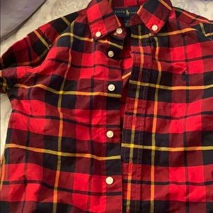 Boys polo plaid shirt